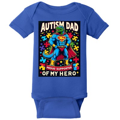 Autism Awareness Dad Father Dinosaur Funny Proud Autism Dad Baby Bodysuit