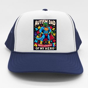 Autism Awareness Dad Father Dinosaur Funny Proud Autism Dad Trucker Hat