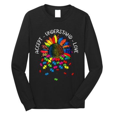 Autism Awareness Daisy Flower Accept Understand Love Long Sleeve Shirt