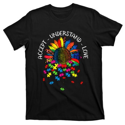 Autism Awareness Daisy Flower Accept Understand Love T-Shirt