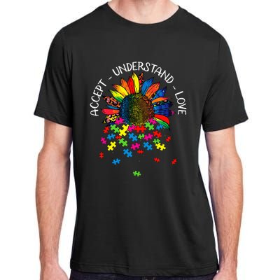 Autism Awareness Daisy Flower Accept Understand Love Adult ChromaSoft Performance T-Shirt