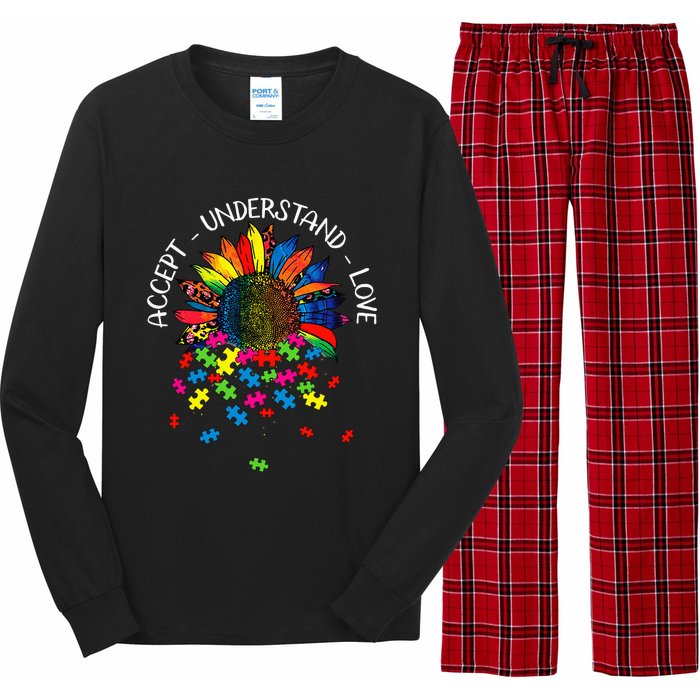 Autism Awareness Daisy Flower Accept Understand Love Long Sleeve Pajama Set