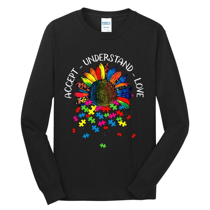 Autism Awareness Daisy Flower Accept Understand Love Tall Long Sleeve T-Shirt