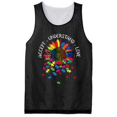 Autism Awareness Daisy Flower Accept Understand Love Mesh Reversible Basketball Jersey Tank