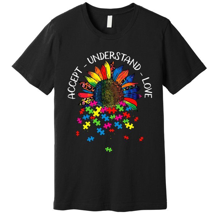 Autism Awareness Daisy Flower Accept Understand Love Premium T-Shirt