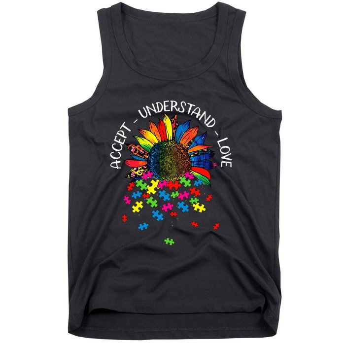 Autism Awareness Daisy Flower Accept Understand Love Tank Top