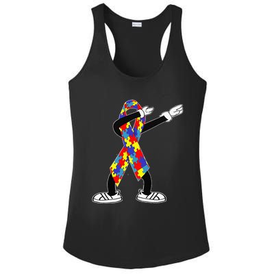 Autism Awareness Dabbing Puzzle Piece Love Dab Dance Ladies PosiCharge Competitor Racerback Tank