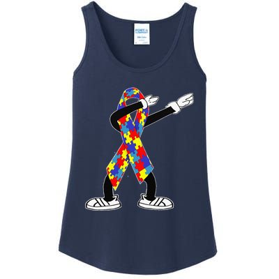 Autism Awareness Dabbing Puzzle Piece Love Dab Dance Ladies Essential Tank