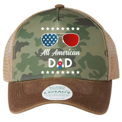 All American Dad 4th Of July Gift Legacy Tie Dye Trucker Hat