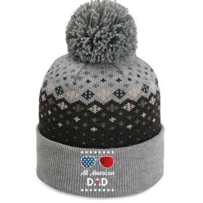 All American Dad 4th Of July Gift The Baniff Cuffed Pom Beanie