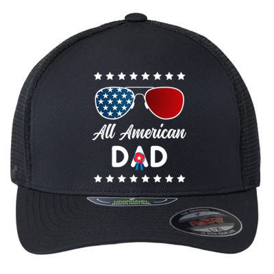 All American Dad 4th Of July Gift Flexfit Unipanel Trucker Cap