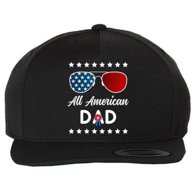 All American Dad 4th Of July Gift Wool Snapback Cap