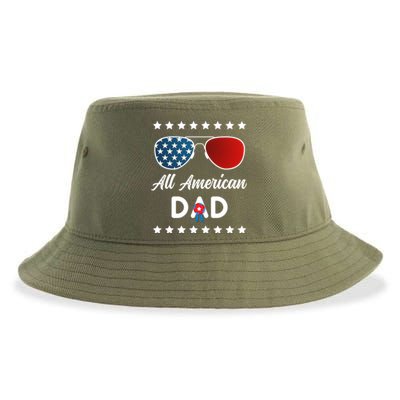 All American Dad 4th Of July Gift Sustainable Bucket Hat