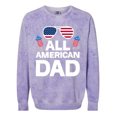 All American Dad American Dad Gift Colorblast Crewneck Sweatshirt