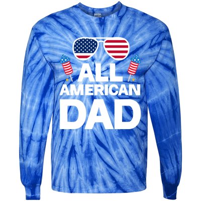 All American Dad American Dad Gift Tie-Dye Long Sleeve Shirt