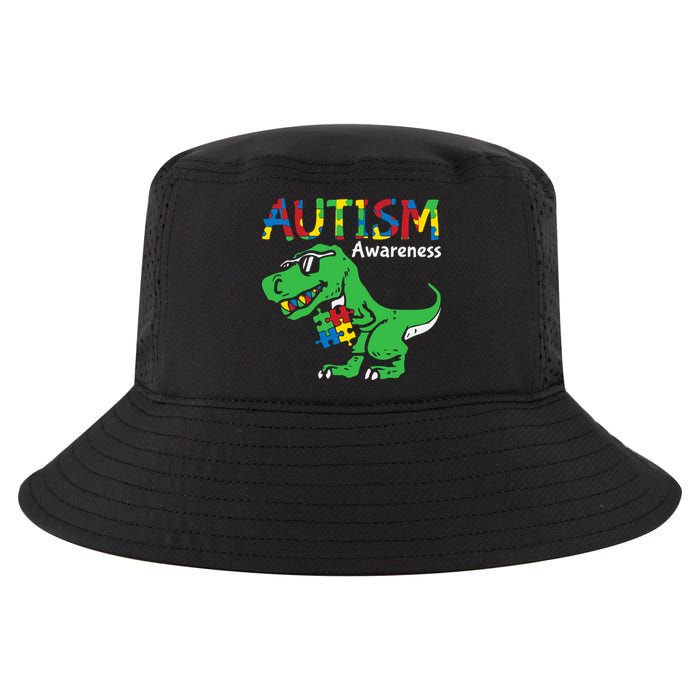 Autism Awareness Dinosaur Autism Heart Puzzle Cool Comfort Performance Bucket Hat