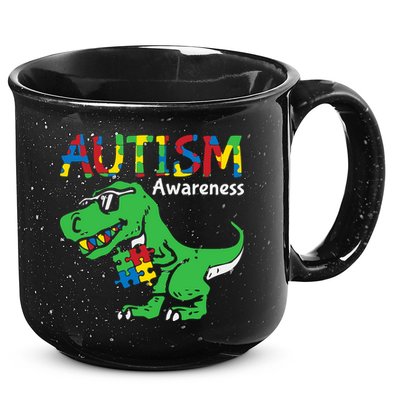 Autism Awareness Dinosaur Autism Heart Puzzle 15oz Campfire Ceramic Mug