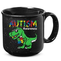 Autism Awareness Dinosaur Autism Heart Puzzle 15oz Campfire Ceramic Mug