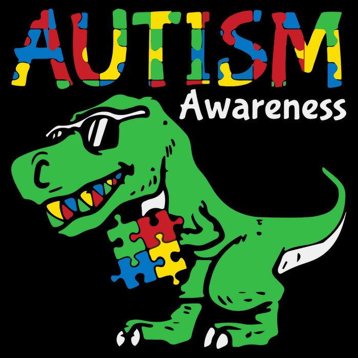 Autism Awareness Dinosaur Autism Heart Puzzle Drawstring Bag