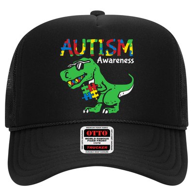 Autism Awareness Dinosaur Autism Heart Puzzle Trucker Hat