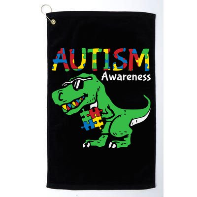Autism Awareness Dinosaur Autism Heart Puzzle Golf Towel