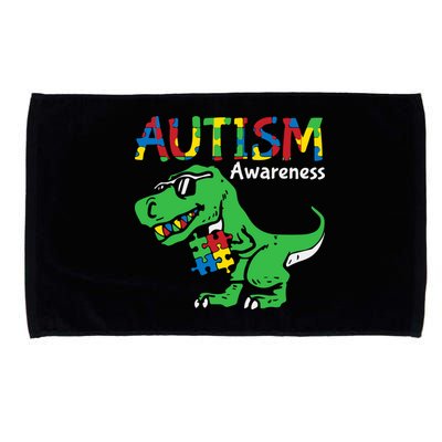 Autism Awareness Dinosaur Autism Heart Puzzle Microfiber Hand Towel