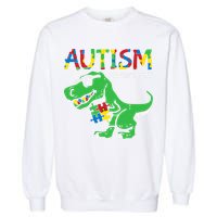 Autism Awareness Dinosaur Autism Heart Puzzle Garment-Dyed Sweatshirt