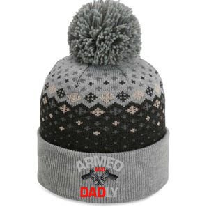 Armed And Dadly Funny Deadly Father Gift For Fathers Day Funny The Baniff Cuffed Pom Beanie