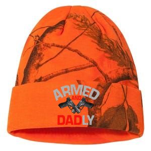 Armed And Dadly Funny Deadly Father Gift For Fathers Day Funny Kati Licensed 12" Camo Beanie