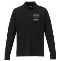 Armed And Dadly Funny Deadly Father Gift For Fathers Day Performance Long Sleeve Polo