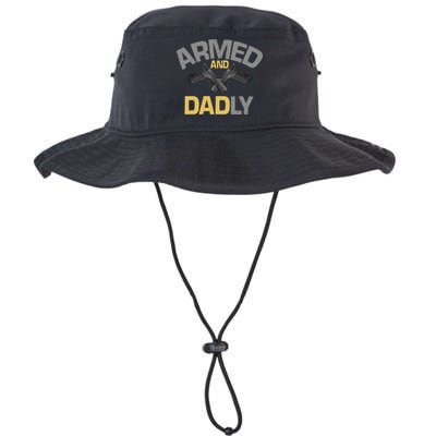 Armed And Dadly Funny Deadly Father Gift For Fathers Day Bucket Hat