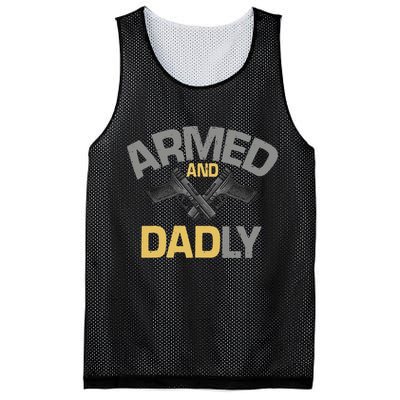 Armed And Dadly Funny Deadly Father Gift For Fathers Day Mesh Reversible Basketball Jersey Tank