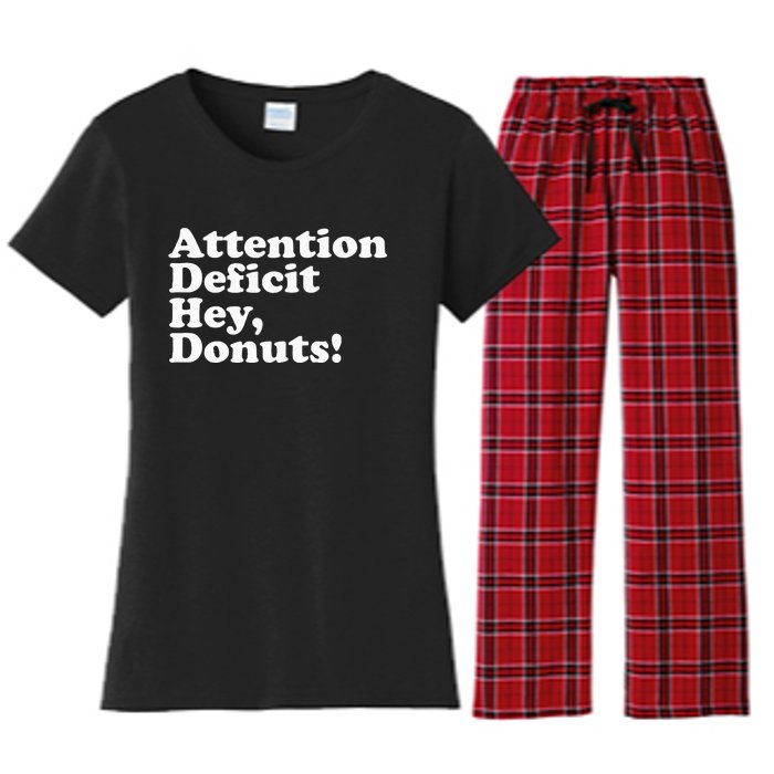 Adhd Attention Deficit Hey Donuts! Lt Women's Flannel Pajama Set