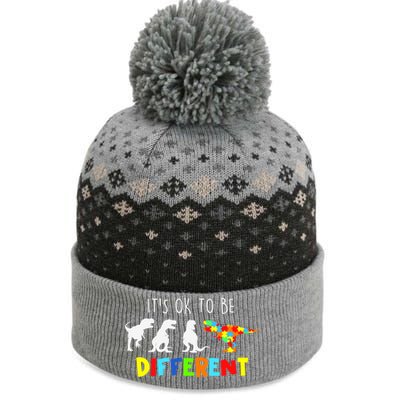 Autism Awareness Dinosaur Boys Its Ok To Be Different The Baniff Cuffed Pom Beanie