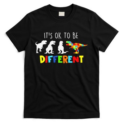 Autism Awareness Dinosaur Boys Its Ok To Be Different T-Shirt