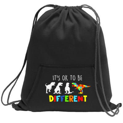 Autism Awareness Dinosaur Boys Its Ok To Be Different Sweatshirt Cinch Pack Bag