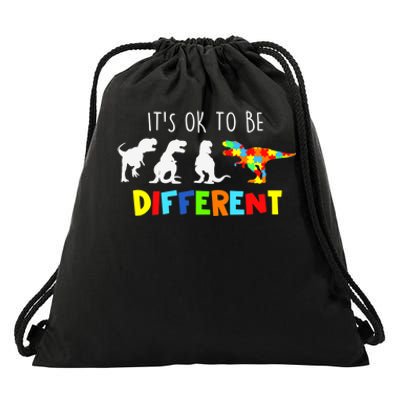 Autism Awareness Dinosaur Boys Its Ok To Be Different Drawstring Bag