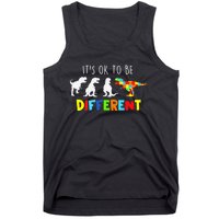 Autism Awareness Dinosaur Boys Its Ok To Be Different Tank Top