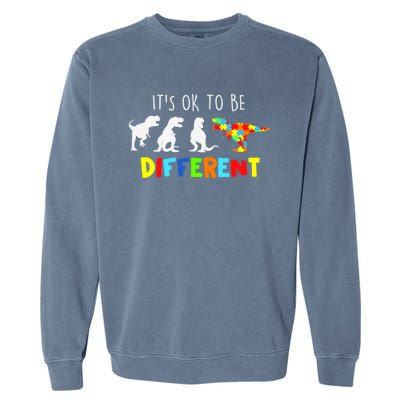 Autism Awareness Dinosaur Boys Its Ok To Be Different Garment-Dyed Sweatshirt