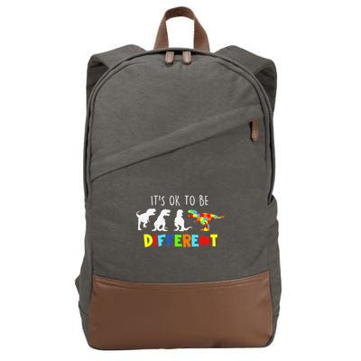 Autism Awareness Dinosaur Boys Its Ok To Be Different Cotton Canvas Backpack