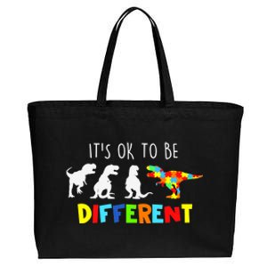 Autism Awareness Dinosaur Boys Its Ok To Be Different Cotton Canvas Jumbo Tote