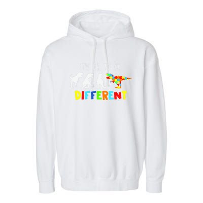 Autism Awareness Dinosaur Boys Its Ok To Be Different Garment-Dyed Fleece Hoodie