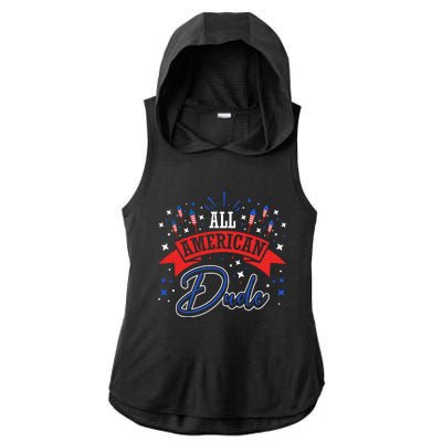 All American Dude 4th Of July Firecracker Independence Day Gift Ladies PosiCharge Tri-Blend Wicking Draft Hoodie Tank