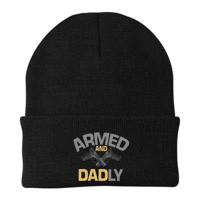 Armed And Dadly Deadly Father For Fathers Day Beanie
