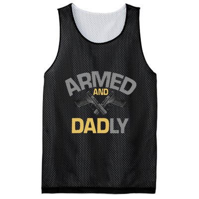 Armed And Dadly Deadly Father For Fathers Day Mesh Reversible Basketball Jersey Tank