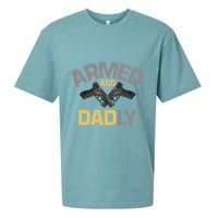 Armed And Dadly Deadly Father For Fathers Day Sueded Cloud Jersey T-Shirt