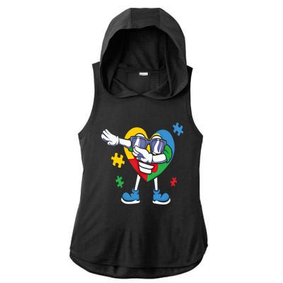 Autism Awareness Dabbing Puzzle Cool Gift Ladies PosiCharge Tri-Blend Wicking Draft Hoodie Tank