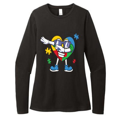 Autism Awareness Dabbing Puzzle Cool Gift Womens CVC Long Sleeve Shirt