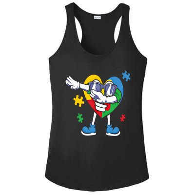 Autism Awareness Dabbing Puzzle Cool Gift Ladies PosiCharge Competitor Racerback Tank