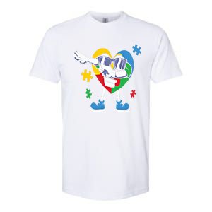 Autism Awareness Dabbing Puzzle Cool Gift Softstyle CVC T-Shirt